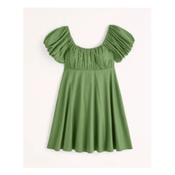 abercrombie ruched puff sleeve poplin mini dress Women's The A&F Emerson Poplin Puff Sleeve Mini Dress | Women's Clearance